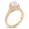Thumbnail Image 2 of Oval-Cut Lab-Grown Diamond Cushion Halo Engagement Ring 2-3/4 ct tw 14K Yellow Gold