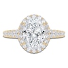 Thumbnail Image 3 of Oval-Cut Lab-Grown Diamond Cushion Halo Engagement Ring 2-3/4 ct tw 14K Yellow Gold