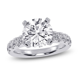 Round-Cut Lab-Grown Diamond Engagement Ring 3-1/4 ct tw 14K White Gold