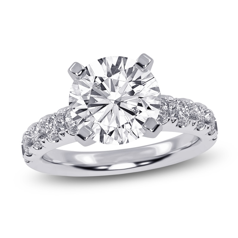 Main Image 1 of Round-Cut Lab-Grown Diamond Engagement Ring 3-1/4 ct tw 14K White Gold