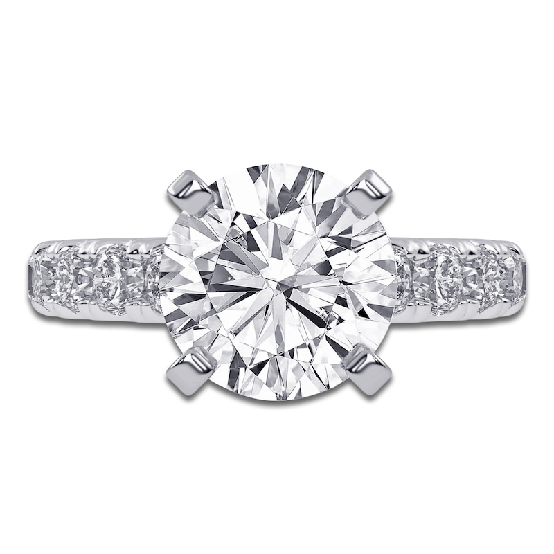 Main Image 3 of Round-Cut Lab-Grown Diamond Engagement Ring 3-1/4 ct tw 14K White Gold