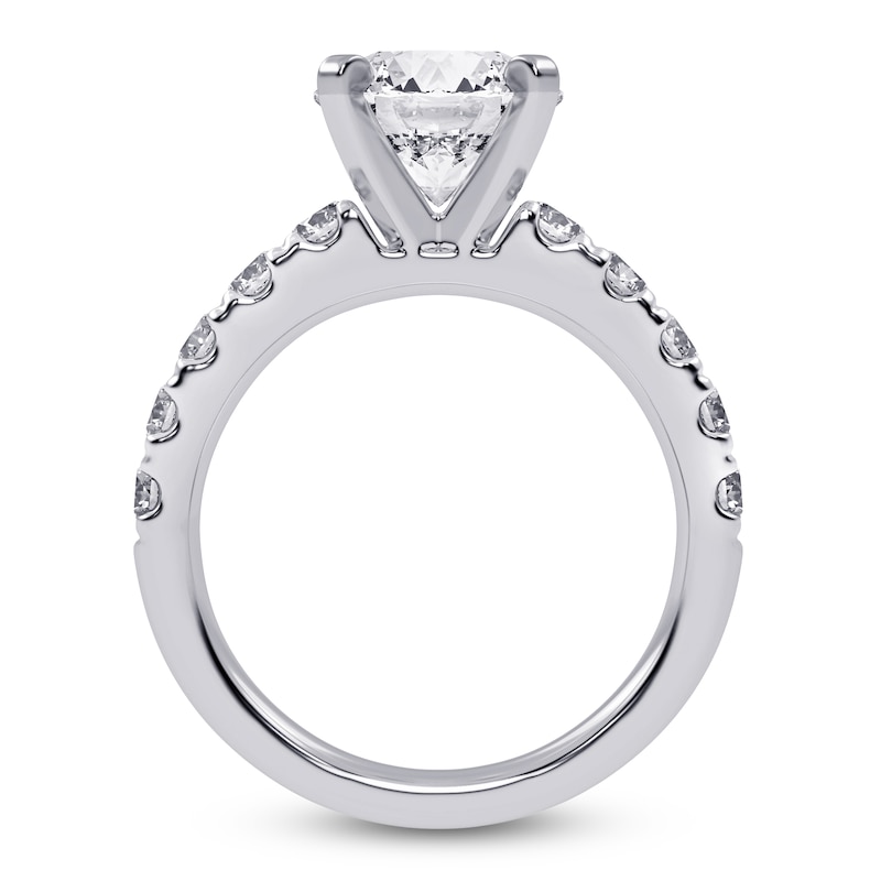 Main Image 4 of Round-Cut Lab-Grown Diamond Engagement Ring 3-1/4 ct tw 14K White Gold
