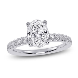 Oval-Cut Lab-Grown Diamond Engagement Ring 1-1/4 ct tw 14K White Gold