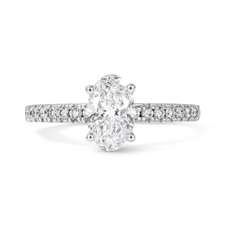 Oval-Cut Lab-Grown Diamond Engagement Ring 1-1/4 ct tw 14K White Gold