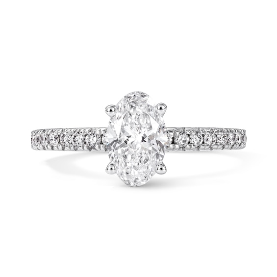 Oval-Cut Lab-Grown Diamond Engagement Ring 1-1/4 ct tw 14K White Gold