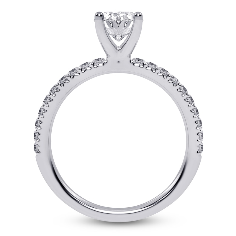 Main Image 4 of Oval-Cut Lab-Grown Diamond Engagement Ring 1-1/4 ct tw 14K White Gold