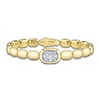 Thumbnail Image 1 of Shy ICON Lumeria Baguette & Round-Cut Multi-Diamond Pillow Link Bangle Bracelet 1/2 ct tw 14K Yellow Gold B22001553ZM