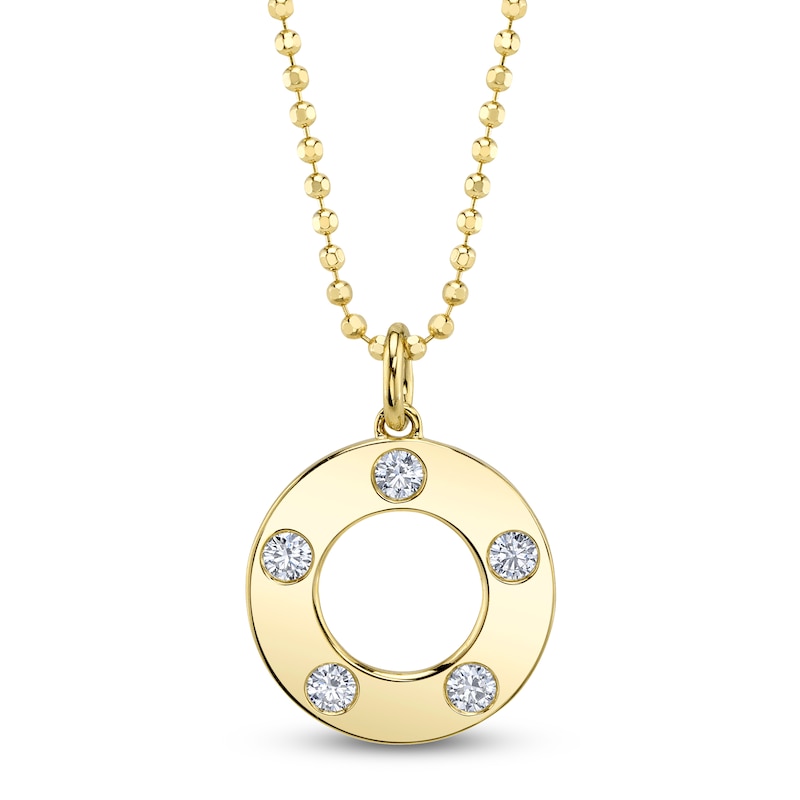 Main Image 1 of Shy Creation Diamond Circle Necklace 1/5 ct tw 14K Yellow Gold 18" SC55027510