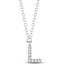 Thumbnail Image 1 of Shy Creation Diamond Accent Initial "L" Necklace 14K White Gold 18" SC55007903-L
