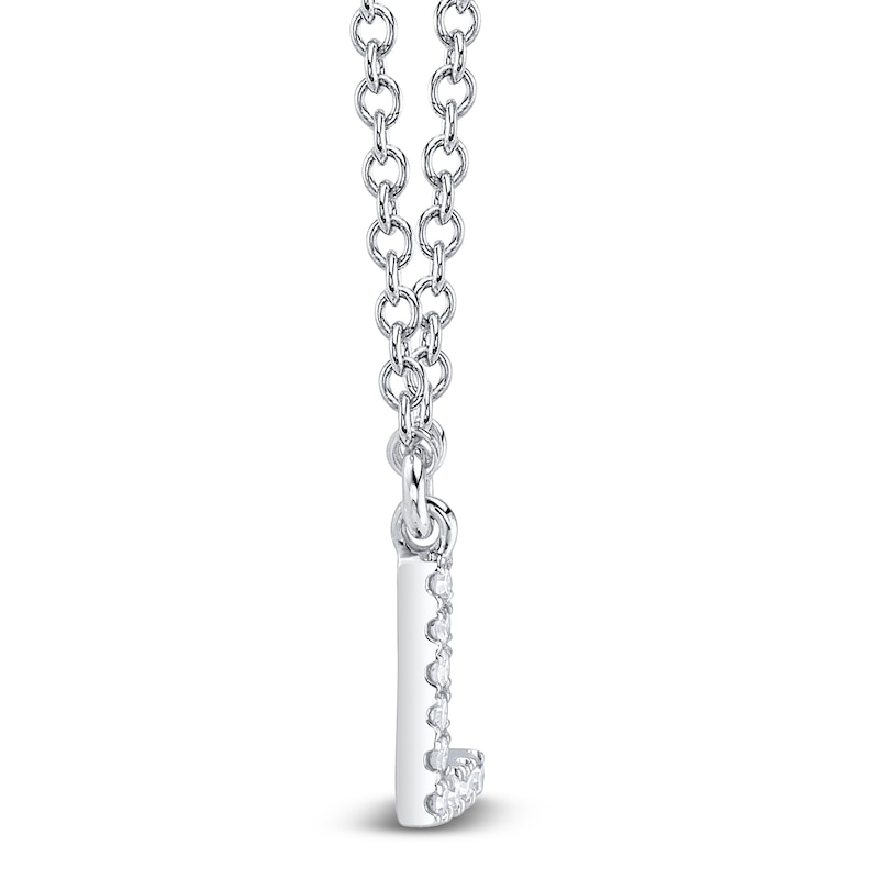 Main Image 2 of Shy Creation Diamond Accent Initial "L" Necklace 14K White Gold 18" SC55007903-L
