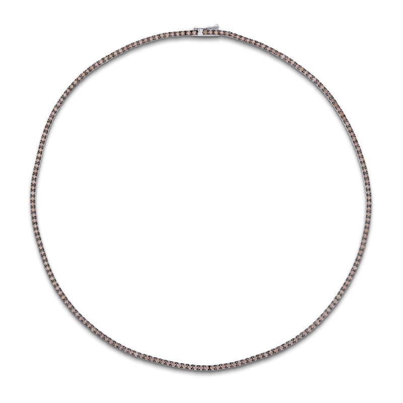 Main Image 1 of Le Vian Chocolate Diamond Tennis Necklace 4 3/4 ct tw 14K Vanilla Gold 17"