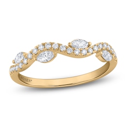 Chosen Certified Marquise & Round-Cut Diamond Stackable Anniversary Ring 1/3 ct tw 14K Yellow Gold