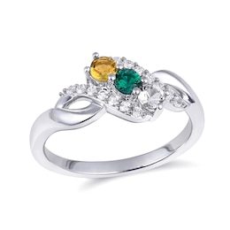 Mother's Family Birthstone Swirl Ring (1-4 Stones)