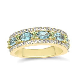 Birthstone and Sparkling Accent Stones Band (2 Stones)