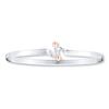 Thumbnail Image 1 of Ribbon Twist Bangle 14K Rose Gold Accents Sterling Silver