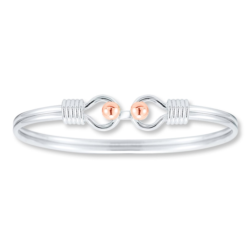 Wrapped Loop Bangle 14K Rose Gold Accents Sterling Silver
