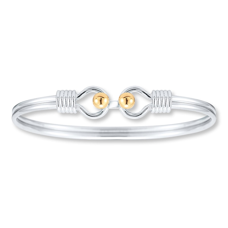 Main Image 1 of Wrapped Loop Bangle 14K Gold Accents Sterling Silver