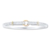 Thumbnail Image 1 of Circle Bangle Sterling Silver 14K Yellow Gold Accents