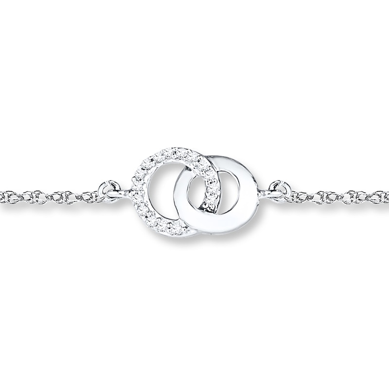 Circles Anklet 1/20 ct tw Diamonds= Sterling Silver
