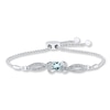 Thumbnail Image 0 of Aquamarine Bolo Bracelet 1/15 ct tw Diamonds Sterling Silver