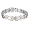 Thumbnail Image 1 of Men's Bracelet 1/6 ct tw Diamonds Sterling Silver/10K Gold