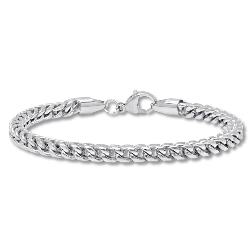 Men's Solid Link Chain Bracelet Stainless Steel 8.5"
