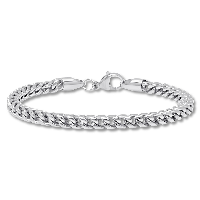 Main Image 1 of Men's Solid Link Chain Bracelet Stainless Steel 8.5"