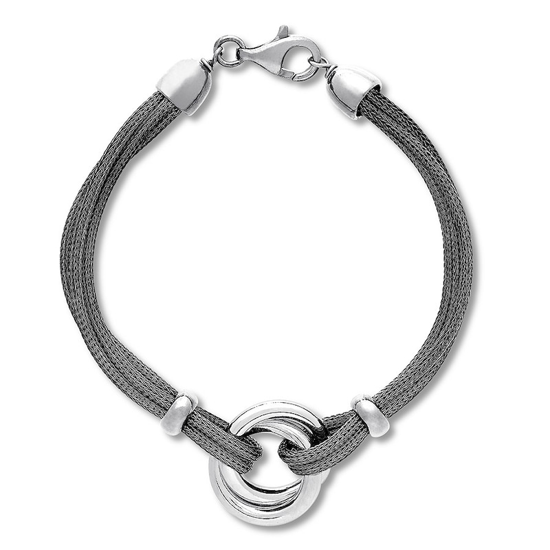 Circle Mesh Bracelet Sterling Silver 7.5"