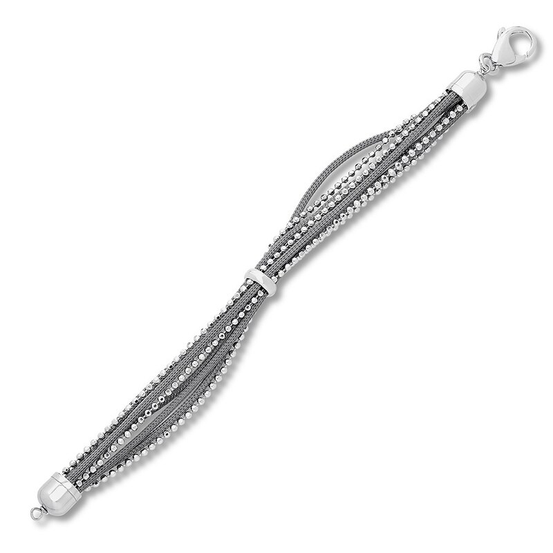 Main Image 1 of Mesh Bracelet Black Ruthenium-Plated Sterling Silver 7.5"