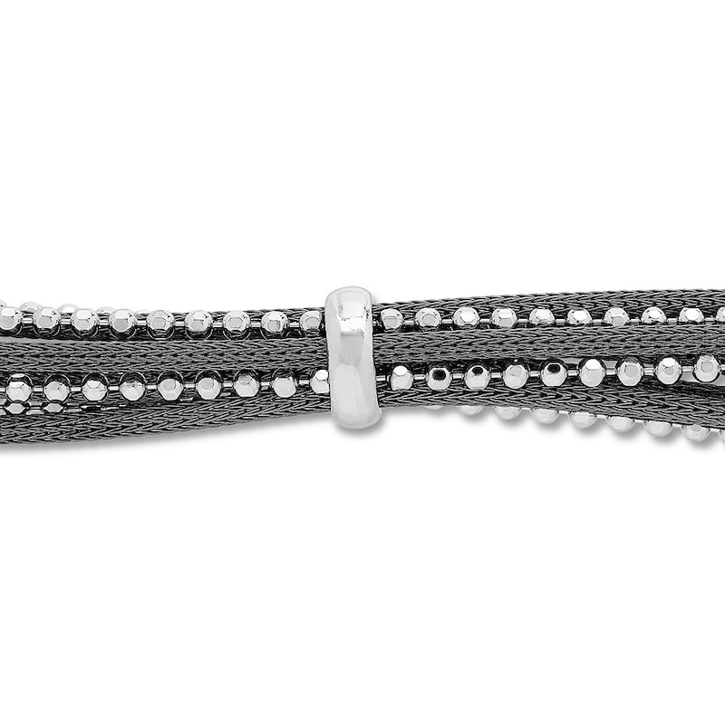 Mesh Bracelet Black Ruthenium-Plated Sterling Silver 7.5"