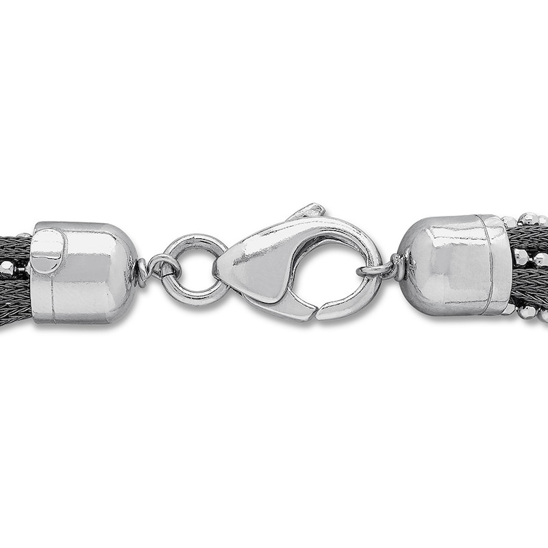 Main Image 3 of Mesh Bracelet Black Ruthenium-Plated Sterling Silver 7.5"