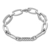 Thumbnail Image 1 of Braided & Smooth Link Bracelet Sterling Silver 7.5"