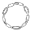 Thumbnail Image 2 of Braided & Smooth Link Bracelet Sterling Silver 7.5"
