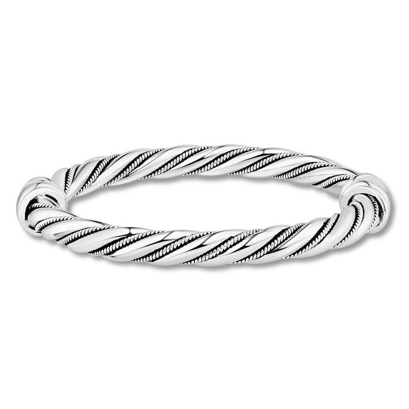 Ribbon Twist Bangle Sterling Silver