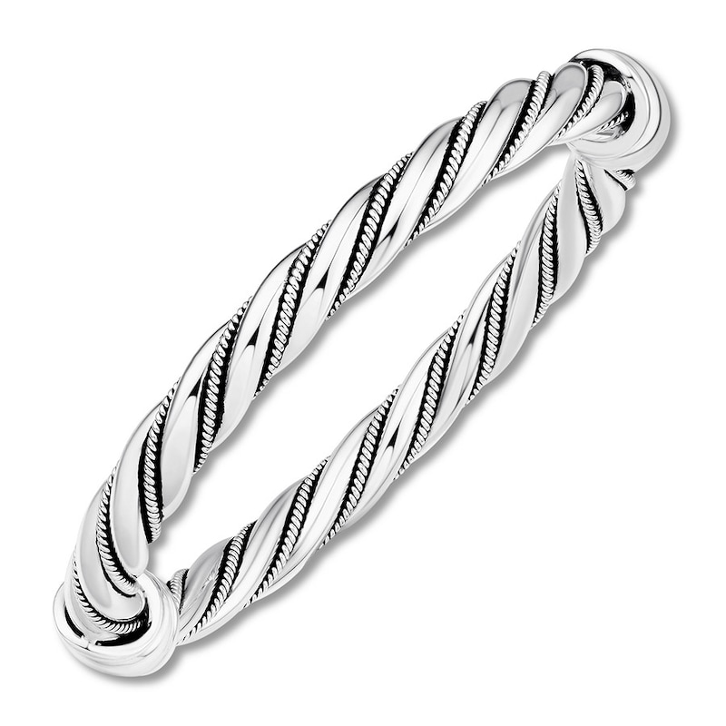 Ribbon Twist Bangle Sterling Silver