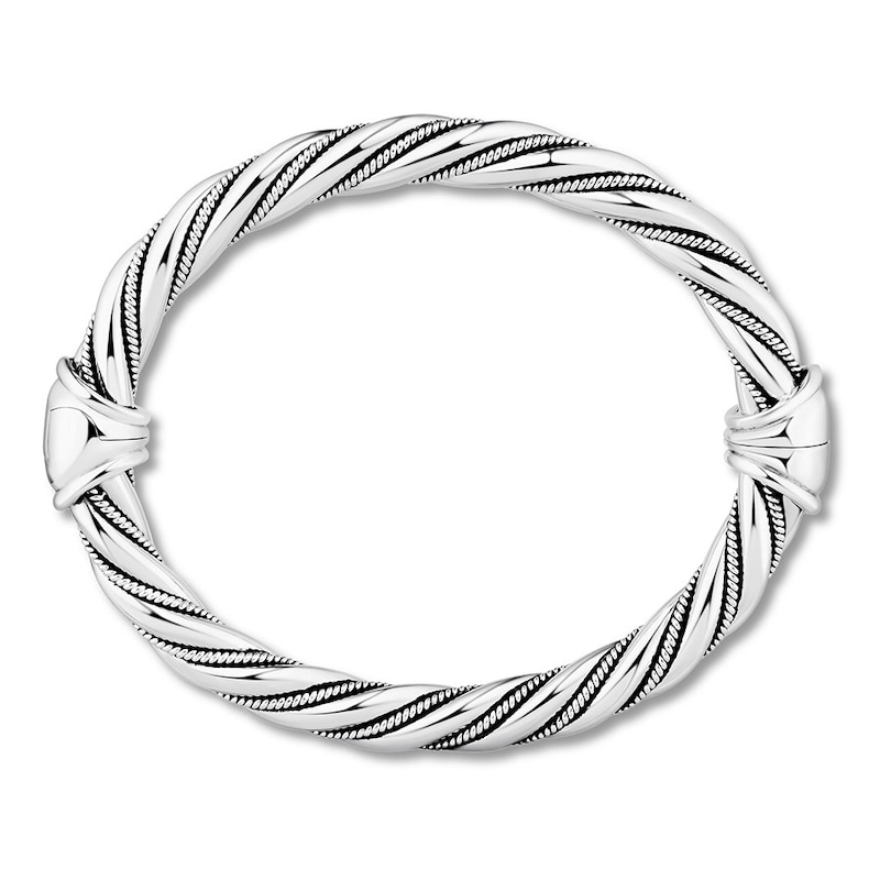 Ribbon Twist Bangle Sterling Silver