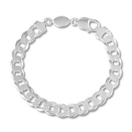 Men's Solid Curb Chain Bracelet Sterling Silver 8.5" 9.8mm