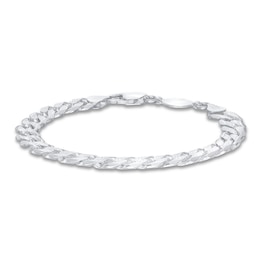 Men's Solid Curb Chain Bracelet Sterling Silver 8" 7.8mm