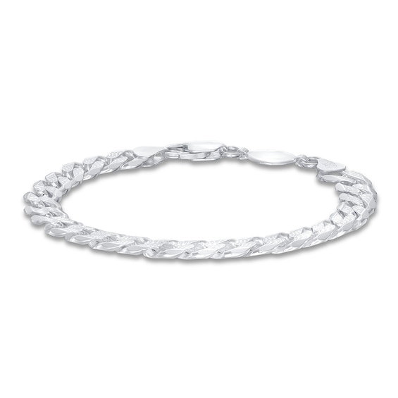 Silver Mens Bracelet Curb Chain Silver Bracelets Man 