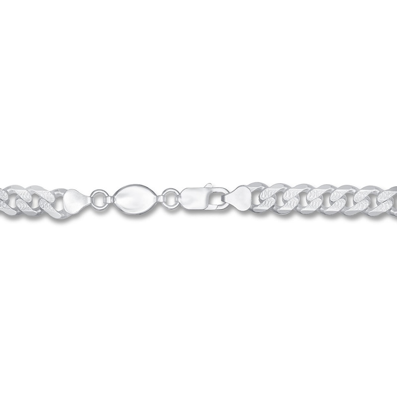Main Image 3 of Men's Solid Curb Chain Bracelet Sterling Silver 8" 7.8mm