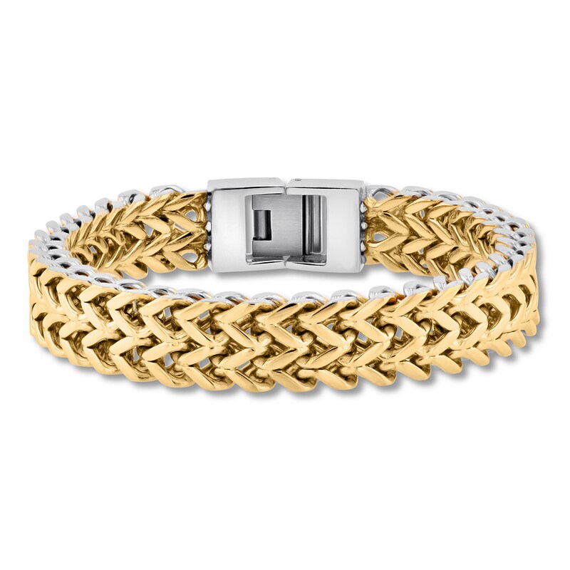 Main Image 1 of Men's Franco Chain Bracelet Stainless Steel/Ion-Plating 8.5"