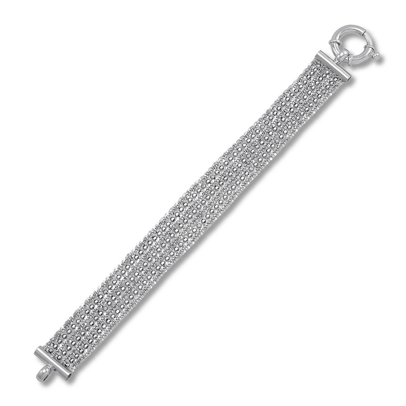 Multi-Strand Chain Bracelet Sterling Silver 7.5"