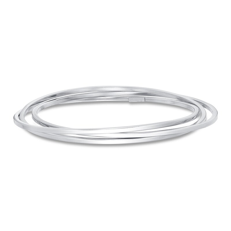 Main Image 1 of Square Tube Bangle Bracelet Sterling Silver