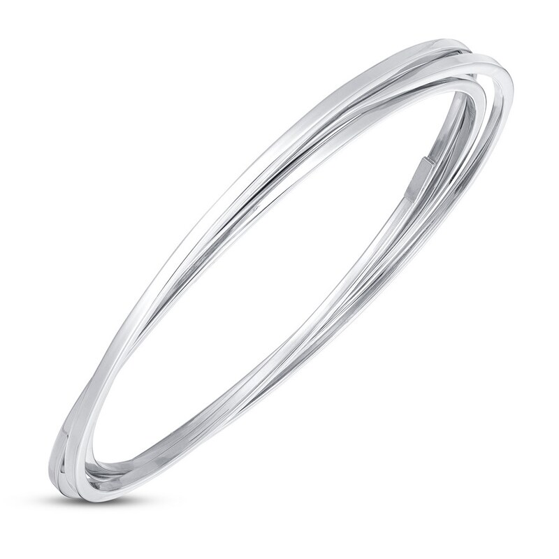 Main Image 2 of Square Tube Bangle Bracelet Sterling Silver