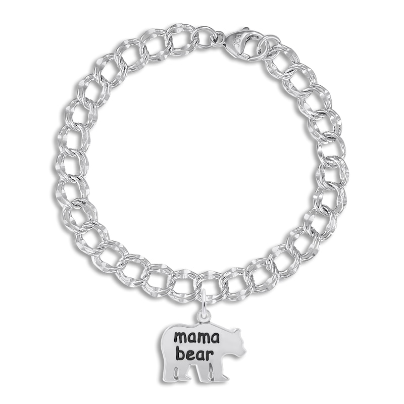 Mama Bear Bracelet Sterling Silver 7" Length