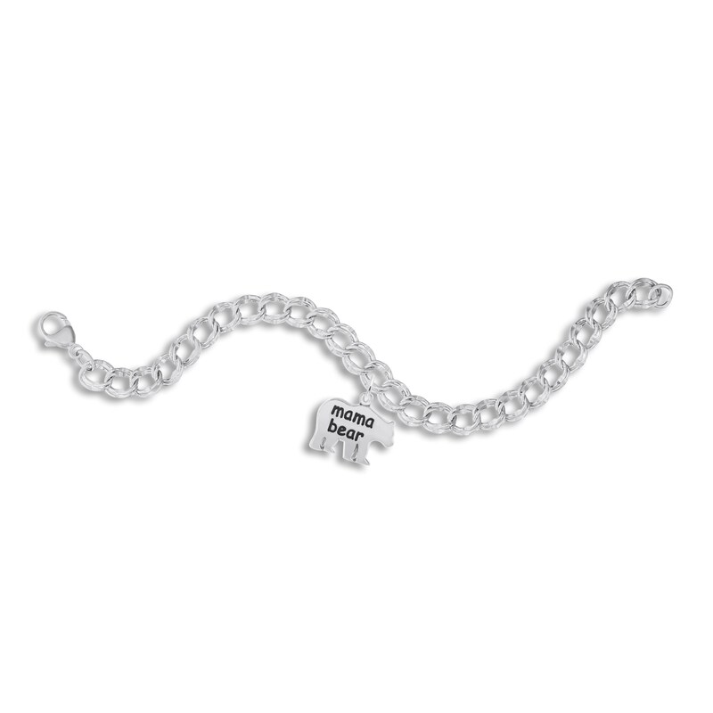 Mama Bear Bracelet Sterling Silver 7" Length