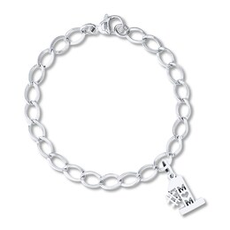 #1 Mom Charm Bracelet Sterling Silver 7&quot; Length