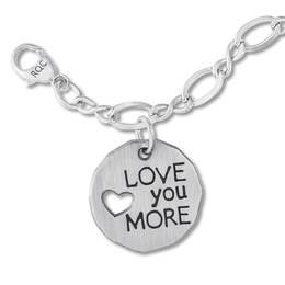 Love You More Charm Bracelet Sterling Silver 7&quot;