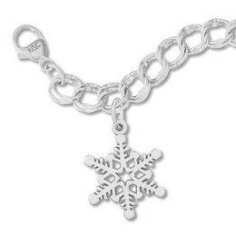 Snowflake Charm Bracelet Sterling Silver 7&quot; Length