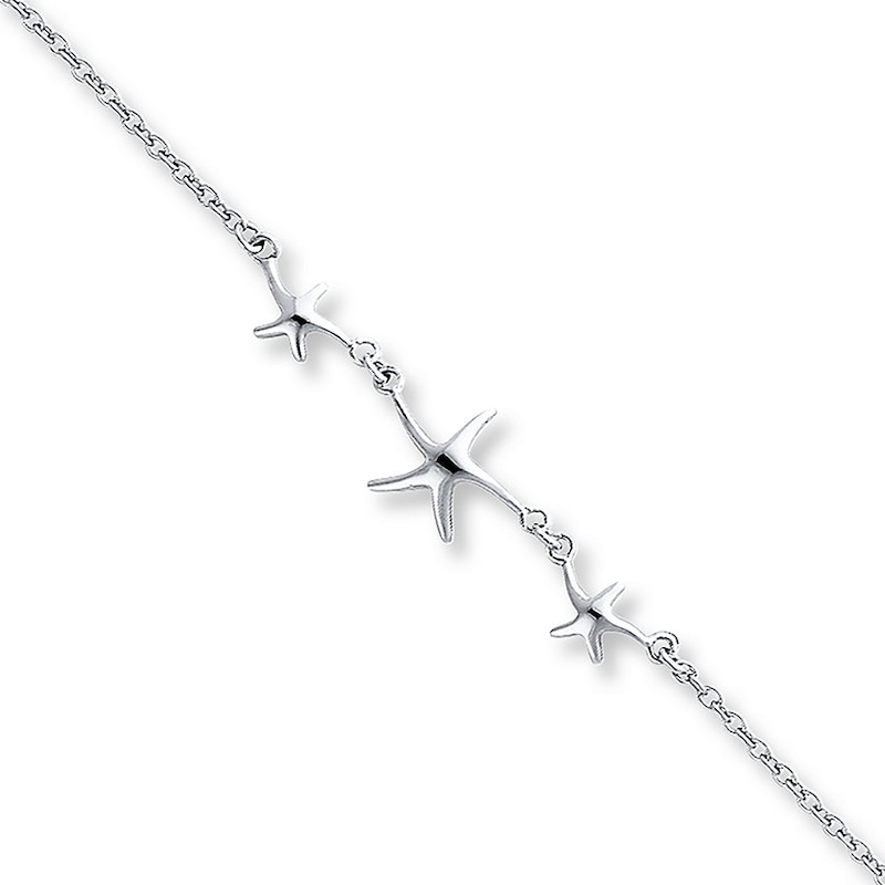 Main Image 1 of Star Anklet Sterling Silver 10"